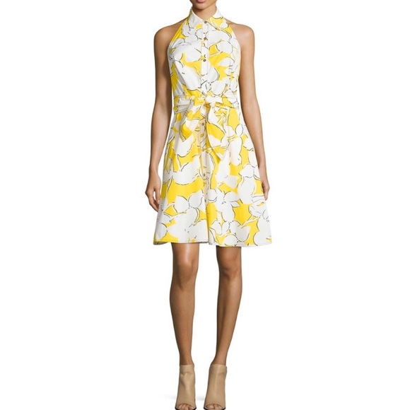 Diane Von Furstenberg Dresses & Skirts - DVF Tenner floral Eden halter neck dress yellow